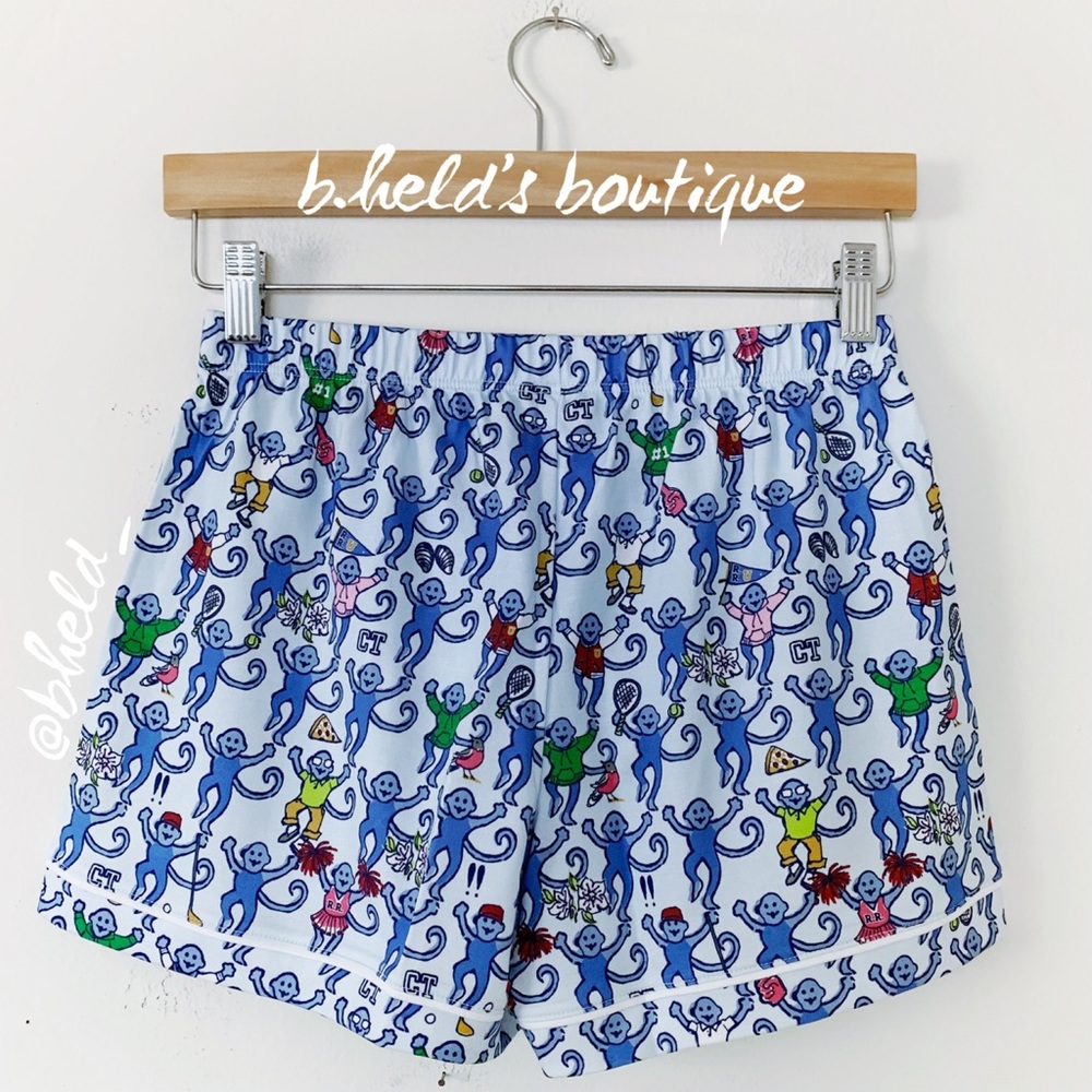 Roller Rabbit Greenwich Monkey Polo Pajamas in Blue Monkey Size XS Brand New NWT - Picture 13 of 16